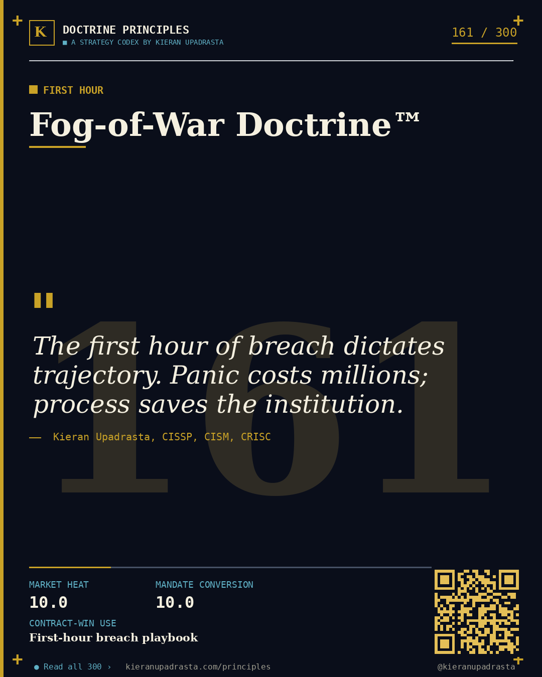 Principle 161: Phishing-Starvation Doctrine™ &mdash; Passwordless doctrine card by Professor Kieran Upadrasta, CISSP CISM CRISC, Schiphol University