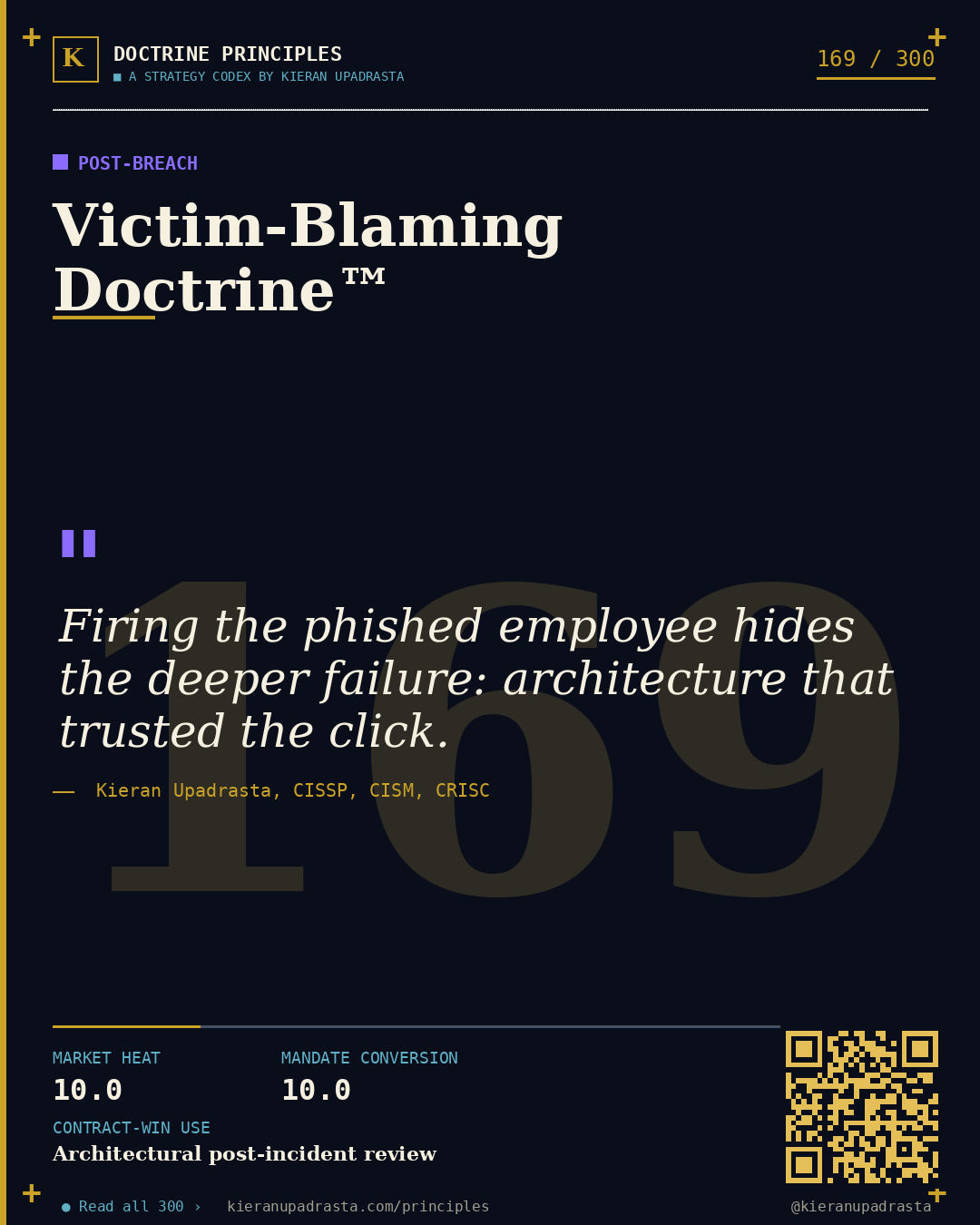 Principle 169: Double-Dip Doctrine™ &mdash; Exfil Recovery doctrine card by Professor Kieran Upadrasta, CISSP CISM CRISC, Schiphol University