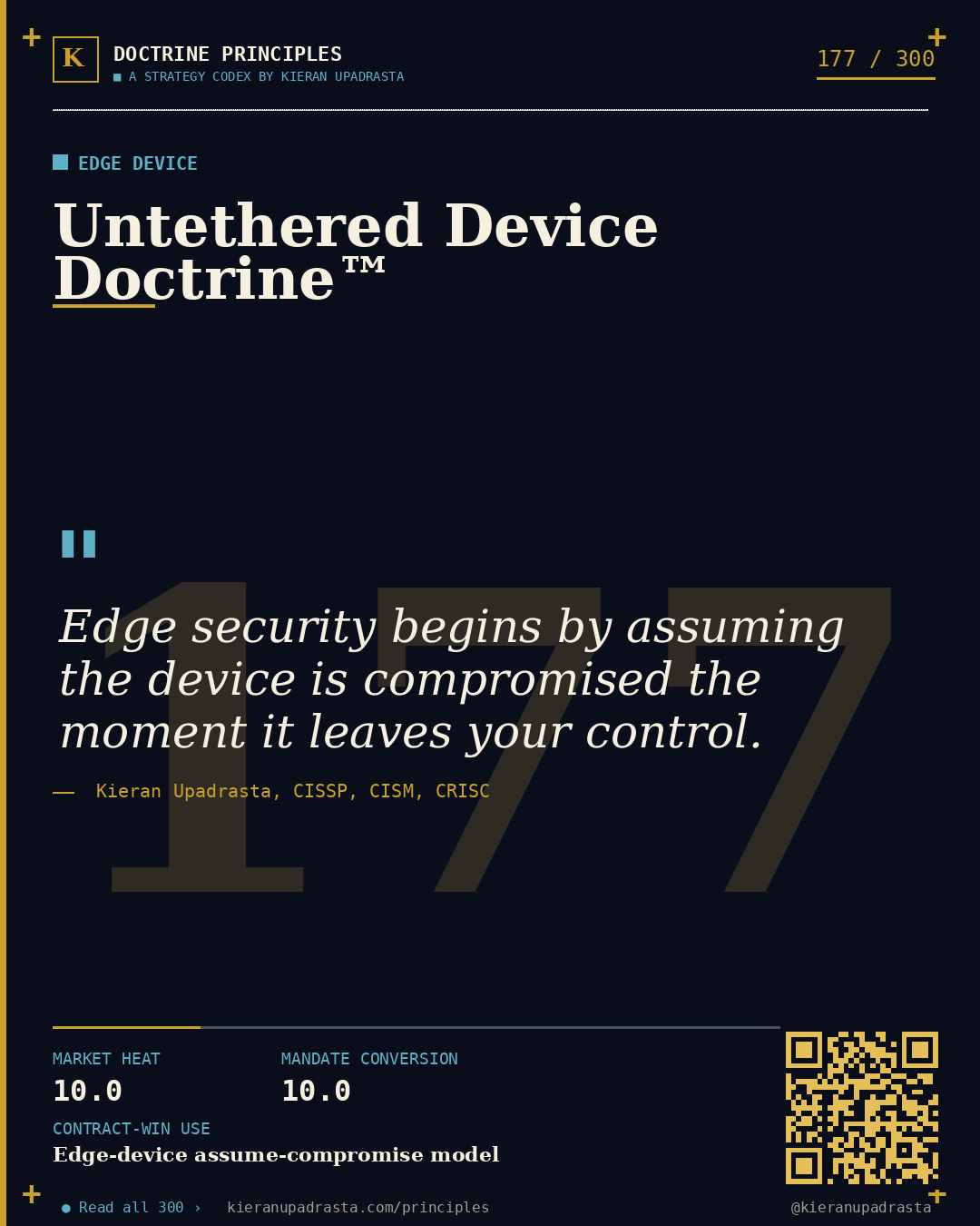 Principle 177: Scalable Flaw Doctrine™ &mdash; IaC Misconfig doctrine card by Professor Kieran Upadrasta, CISSP CISM CRISC, Schiphol University