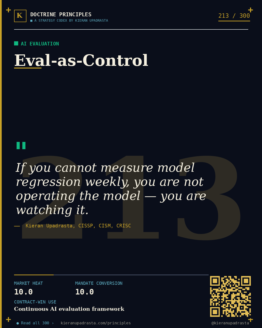 Principle 213: Vector Database Trust Boundary &mdash; AI Supply Chain doctrine card by Professor Kieran Upadrasta, CISSP CISM CRISC, Schiphol University